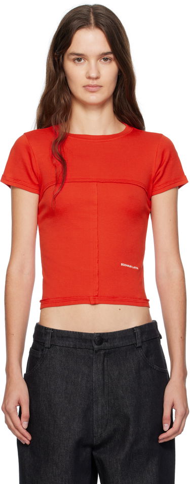 Тениска Eckhaus Latta Eckhaus Latta Lapped Baby T-Shirt Червено | 303-EL-PF25-R -, 0