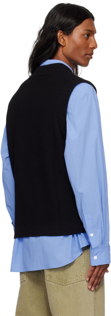 Пуловер MAISON KITSUNÉ Maison Kitsuné Handwriting Ribbed Vest Черно | OM00810KT1126, 2