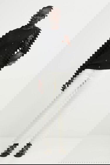 Пуловер KENZO Pop Lightweight Wool V-Neck Cardigan with Embroidered Flower Черно | FF52CA4833LB.99J, 4