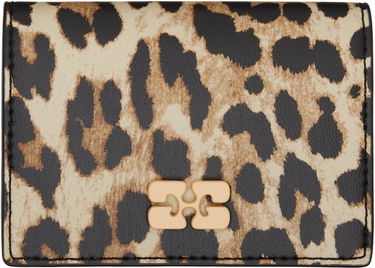 Портфейл GANNI GANNI Leopard Bou Flap Card Holder Бежово | A6545, 0