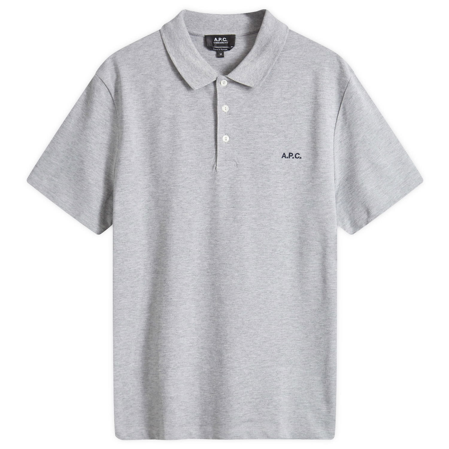 Поло тениска A.P.C. Heather Grey Polo With Logo Сиво | COGWZ-H26342-PLA, 0
