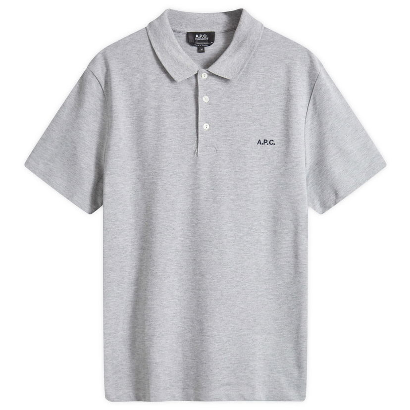 Поло тениска A.P.C. Heather Grey Polo With Logo Сиво | COGWZ-H26342-PLA