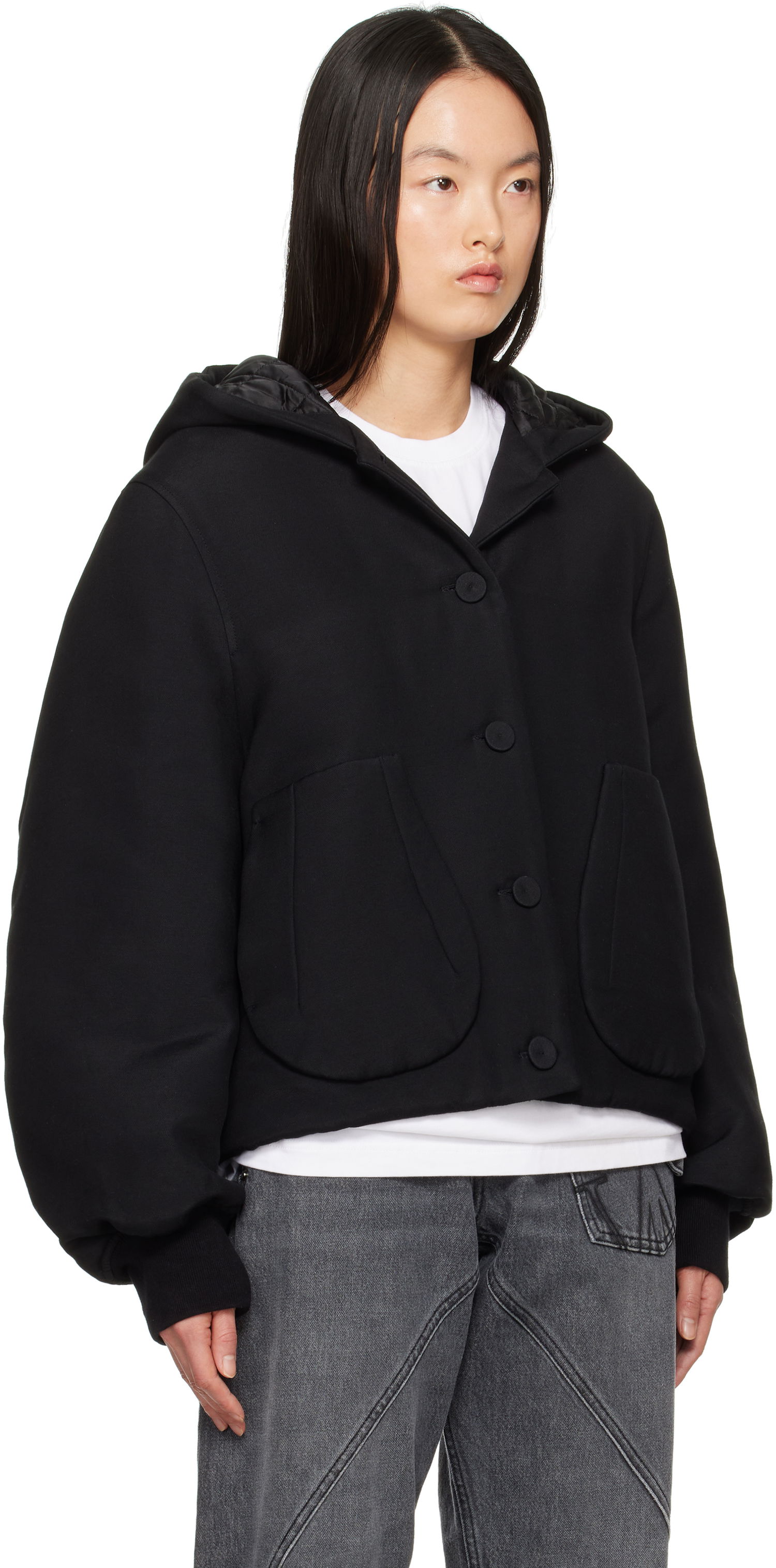 Яке бомбър JW Anderson JW Anderson Hooded Blouson Jacket Черно | JK0359-PG1679, 1