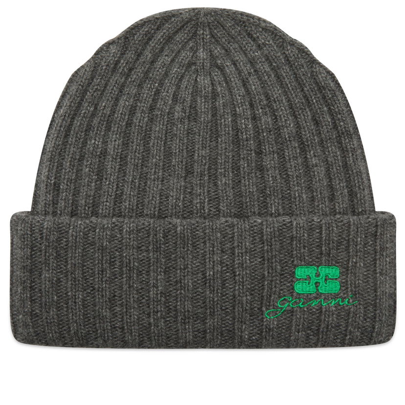 Шапка GANNI Core Future Wool Knit Beanie Сиво | A6928-220