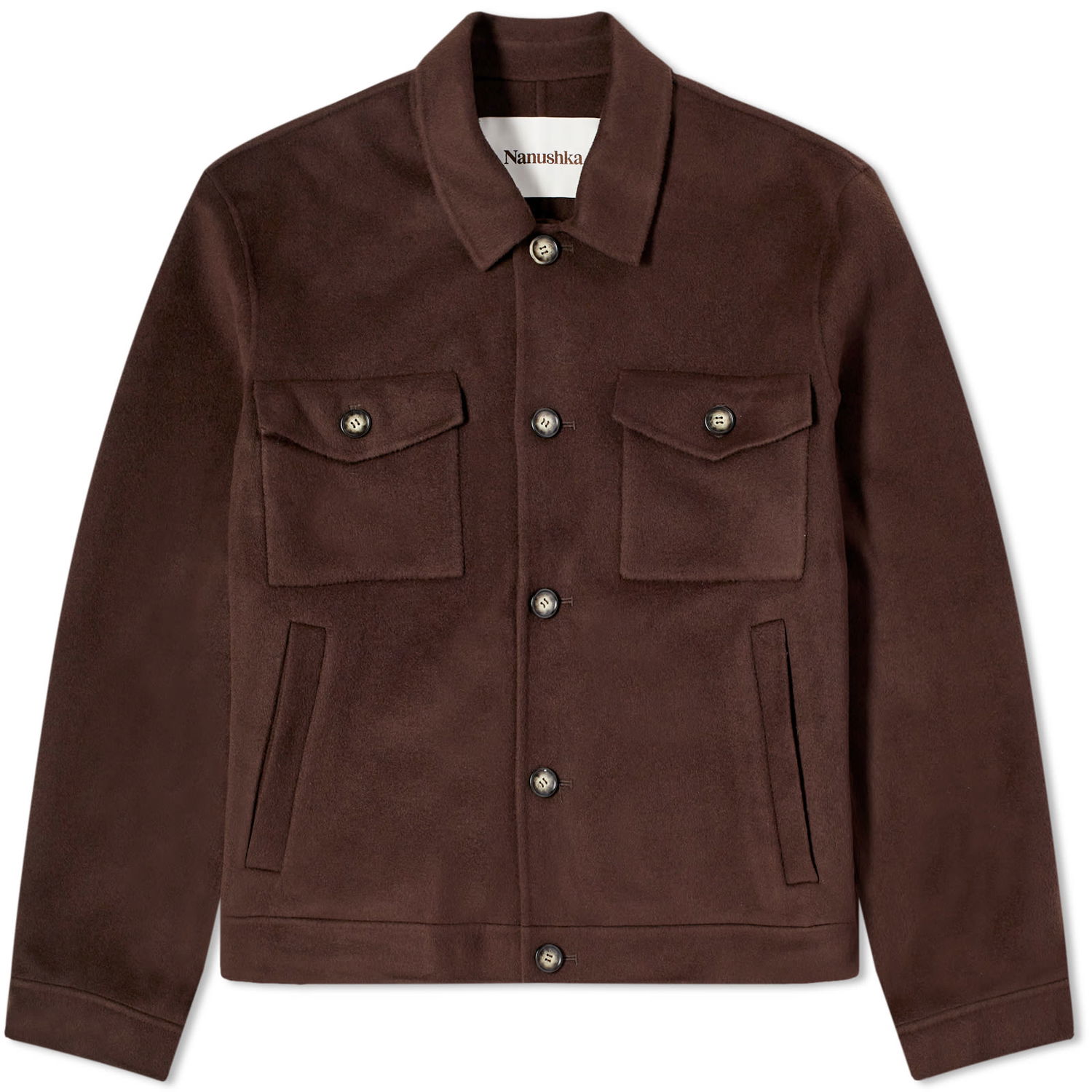 Яке Nanushka Rhys Wool Overshirt Кафяво | NM23PFOW00878, 0