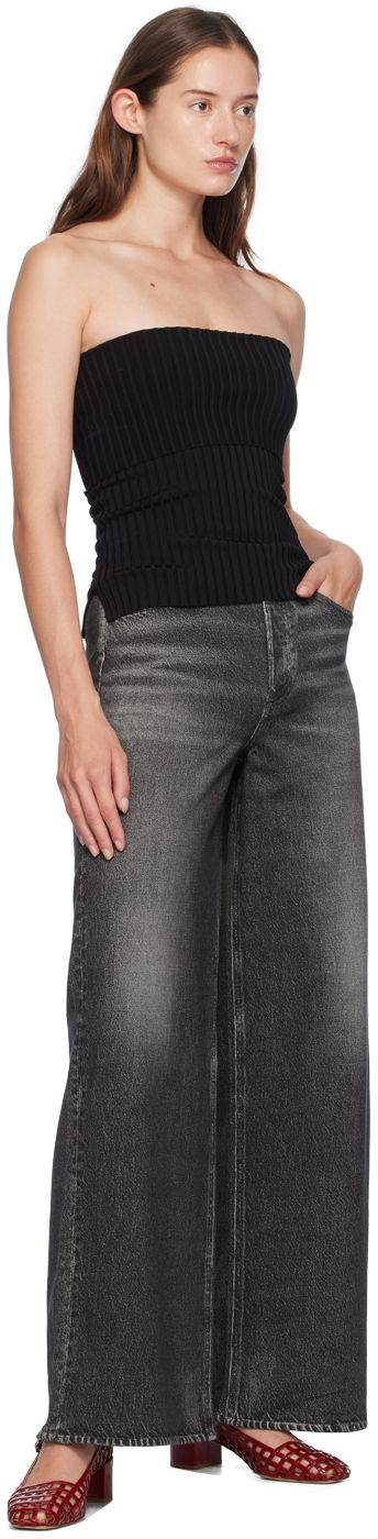 Дънки rag & bone Miramar Sofie Full Length Wide-Leg Trousers Черно | WCW24F70018201, 3
