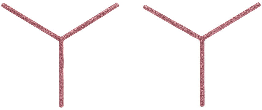 Обеци Y/PROJECT Pink Maxi Y Earrings Розово | 640EA003, 0