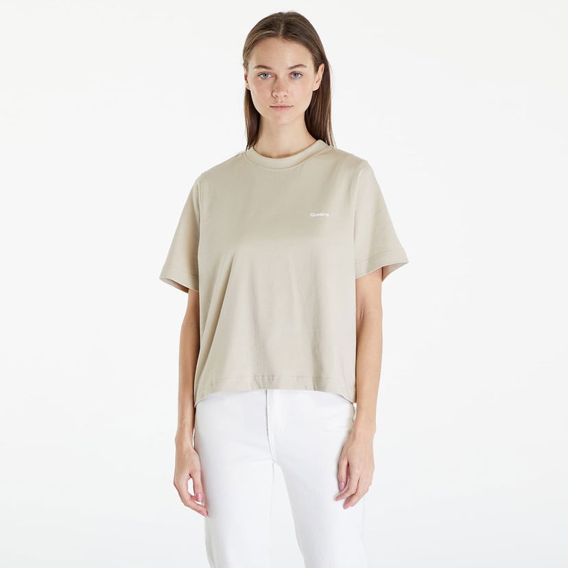 Тениска Queens Essential T-Shirt With Contrast Print Beige Бежово | QNS_021