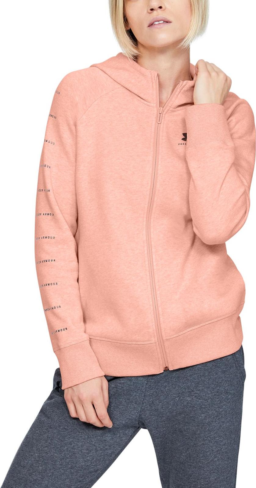 Суитчър Under Armour RIVAL SPORTSTYLE Fleece Full-Zip Hooded Sweatshirt with Sleeve Graphic Розово | 1348559-689, 0