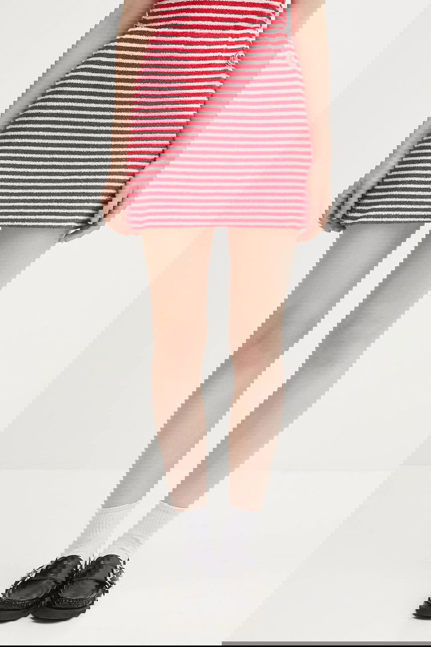 Пола Sporty & Rich Sporty & Rich Striped Terry Aline Mini Skirt Червено | SK017602300ST67, 0