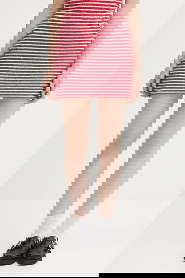 Пола Sporty & Rich Sporty & Rich Striped Terry Aline Mini Skirt Червено | SK017602300ST67, 0