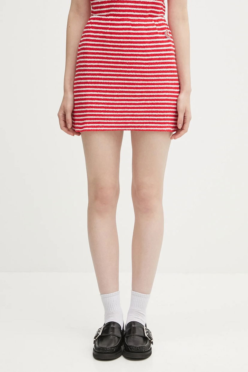 Пола Sporty & Rich Sporty & Rich Striped Terry Aline Mini Skirt Червено | SK017602300ST67