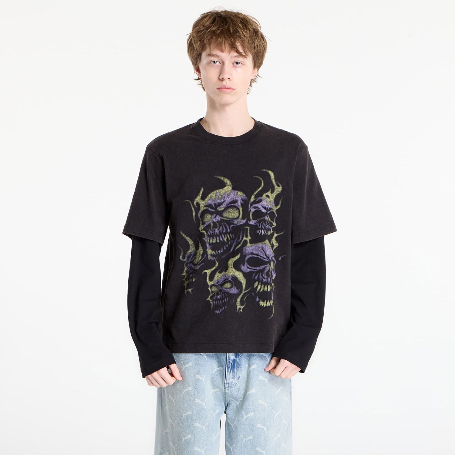 Тениска Wasted Paris Layered Graphic T-shirt Skull T Age Черно | WP_000339, 0