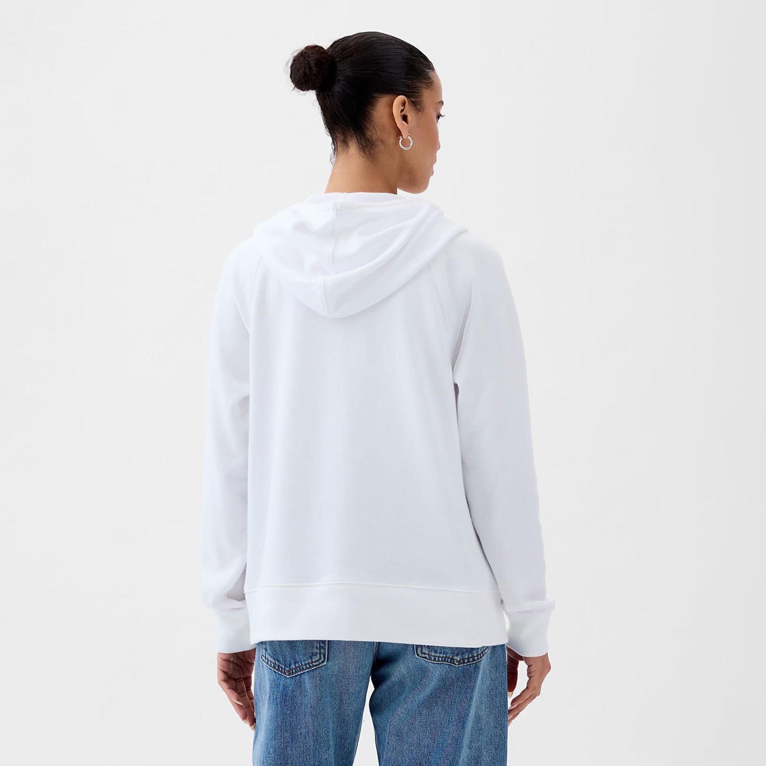 Суитчър GAP Fullzip Logo Hoodie Optic White V6 Бяло | 870536-04, 1