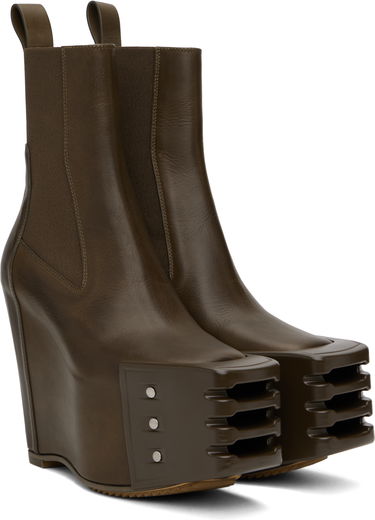 Облекло Rick Owens Rick Owens Porterville Grilled Wedge Beatle Chelsea Boots Кафяво | RO02D3848 LOOGR, 3