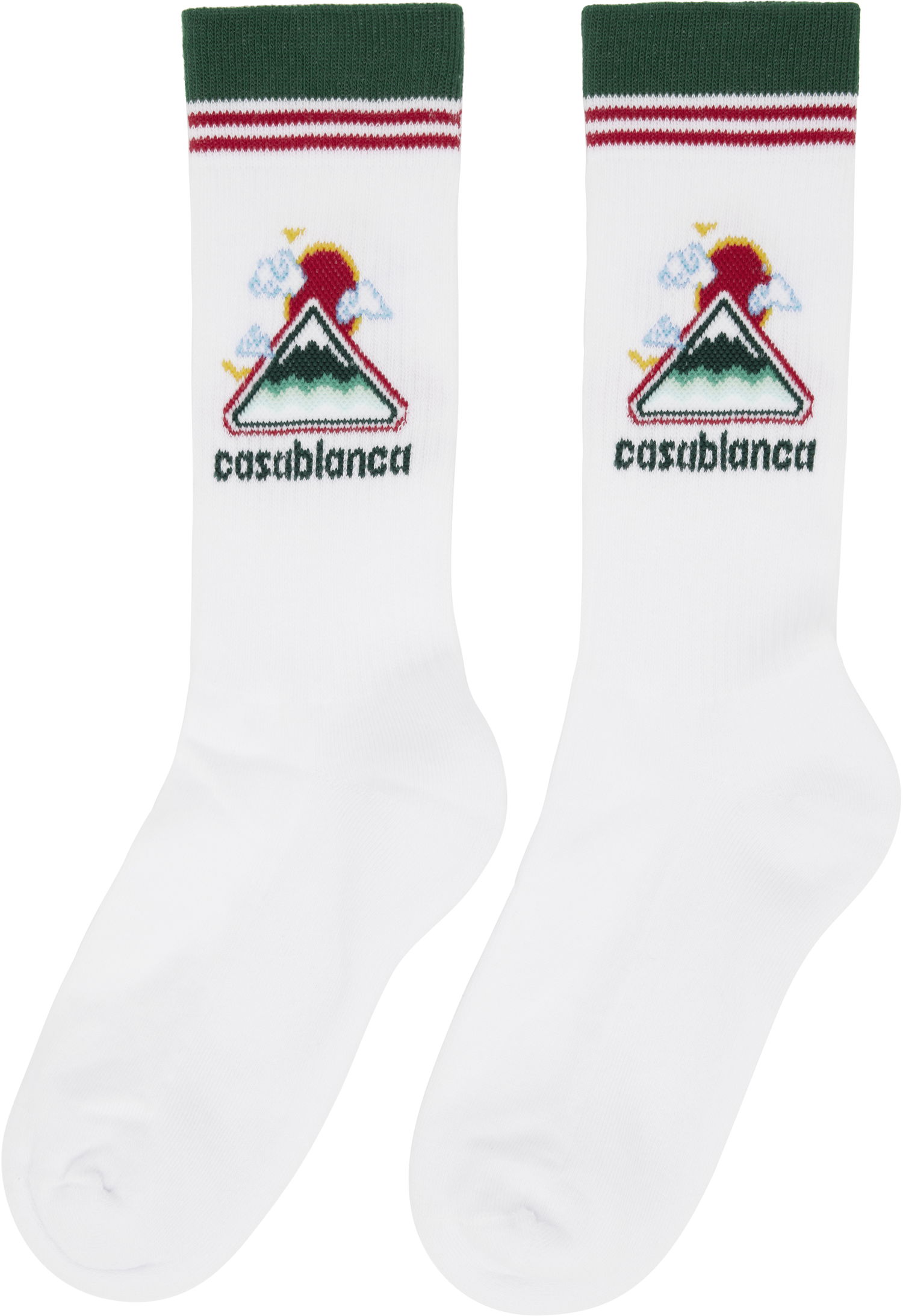Чорапи Casablanca Casablanca Montagne Ondulee Socks Бяло | APF25-ACC-010-02, 1