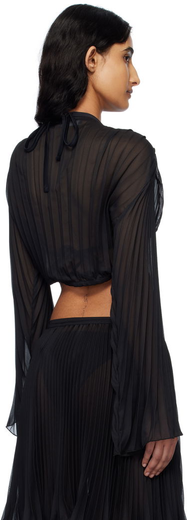 Пола Versace Versace Safety Pin Pleated Cover-Up Top Черно | 1019046_1A13679, 2