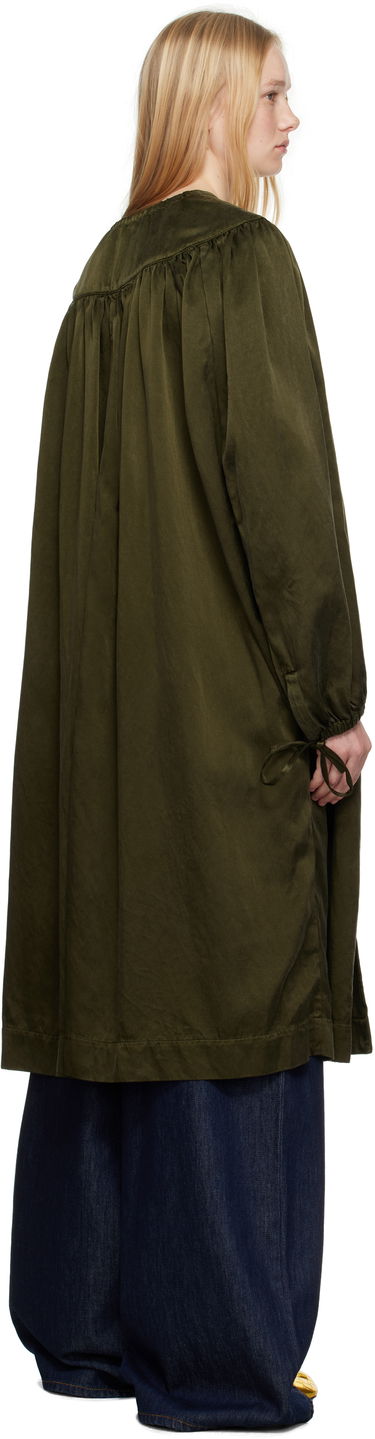 Тренчкот Dries Van Noten Dries Van Noten Gathered Open Front Coat Зелено | 251-010202-1426, 2