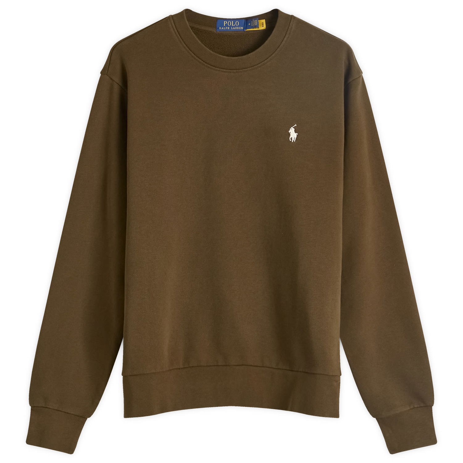 Тениска Polo by Ralph Lauren Polo Ralph Lauren Men's Loopback Crew Neck Sweatshirt in Dark Loden, Size Small | END. Clothing Кафяво | 710916689019, 0