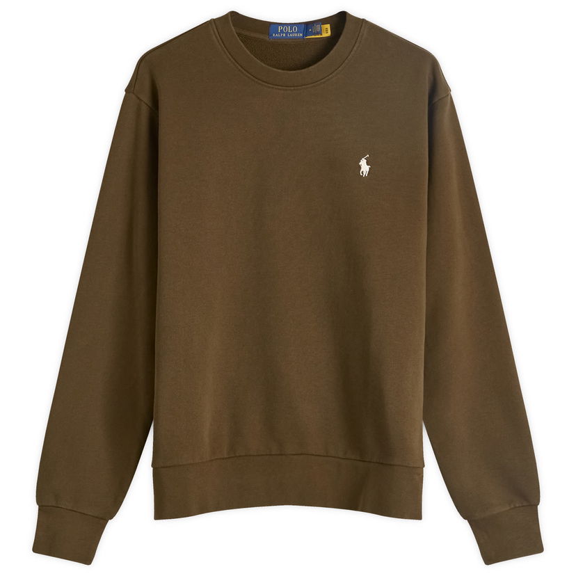 Тениска Polo by Ralph Lauren Polo Ralph Lauren Men's Loopback Crew Neck Sweatshirt in Dark Loden, Size Small | END. Clothing Кафяво | 710916689019