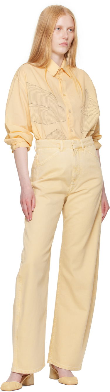 Дънки LEMAIRE LEMAIRE High Waisted Curved Jeans Жълто | PA1052 LD1045, 3
