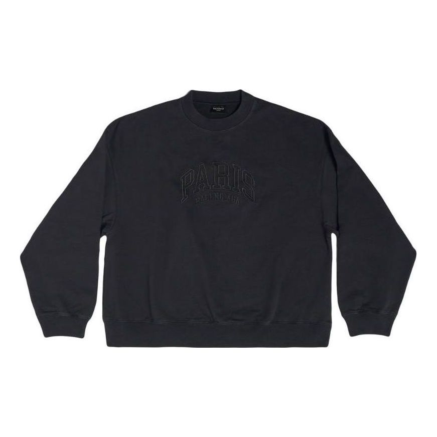 Суитчър Balenciaga Embroidered Logo Sweatshirt Черно | 697869TLVL81000, 0