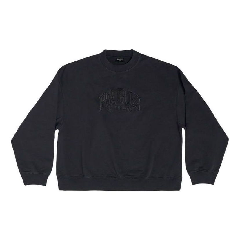 Суитчър Balenciaga Embroidered Logo Sweatshirt Черно | 697869TLVL81000