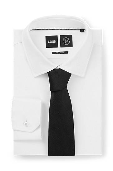 Колани BOSS Formal Silk Jacquard Tie Черно | 50480283, 1