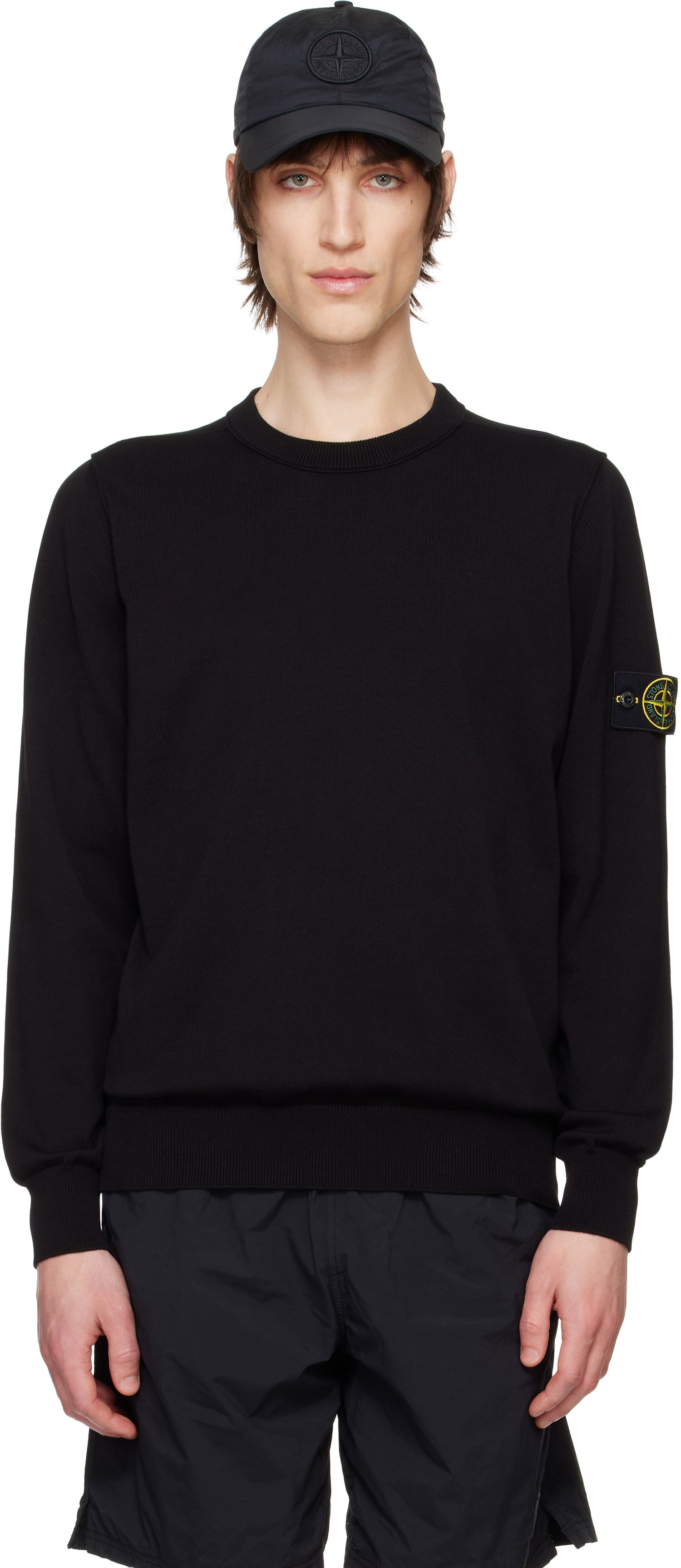 Пуловер Stone Island Stone Island Organic Cotton Crewneck Sweater Черно | K1S15 5100053 S00B2, 0