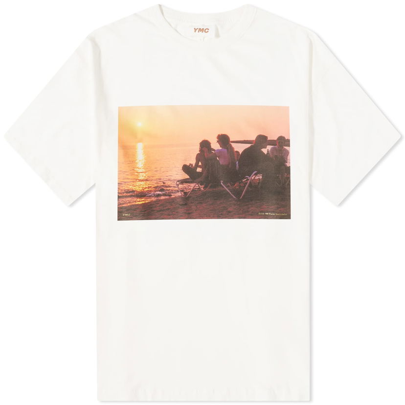 Тениска YMC YMC Ibiza '89 Sunset Graphic Tee Бяло | P6VBA-10