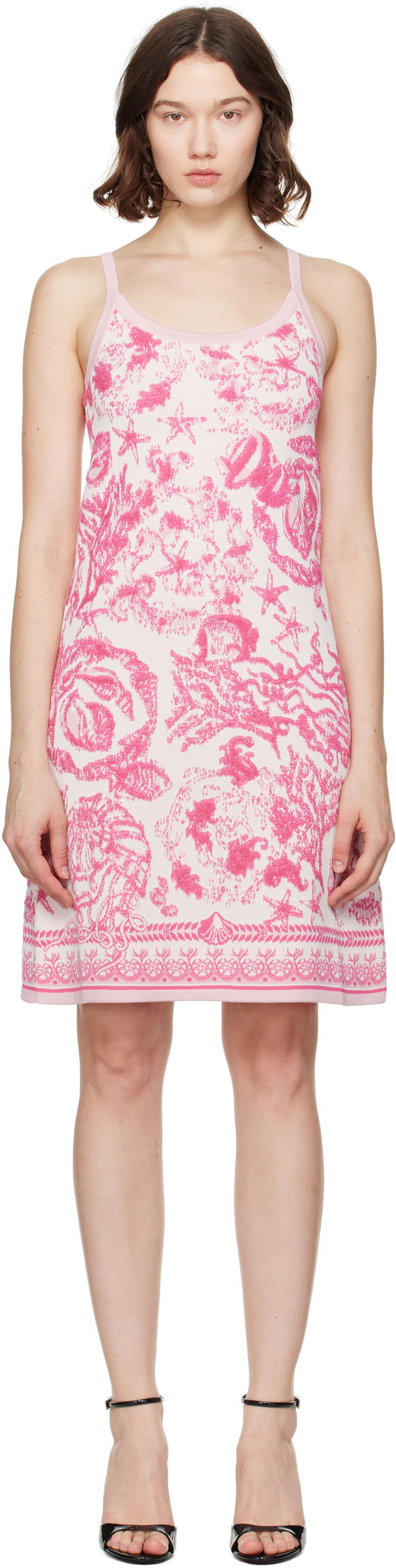 Versace Underwater Barocco A-Line Knit Minidress