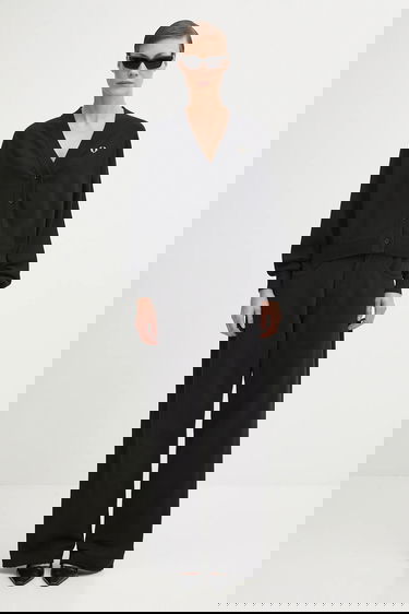 Панталони Maison Margiela MM6 Maison Margiela Wide-Leg Cotton Raw Hem Pants Черно | S52KA0548.M25014.900, 4