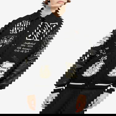 Яке бомбър Neighborhood Neighborhood Stadium Jacket, Size Large Черно | 242SZNH-JKM07-BKW, 2