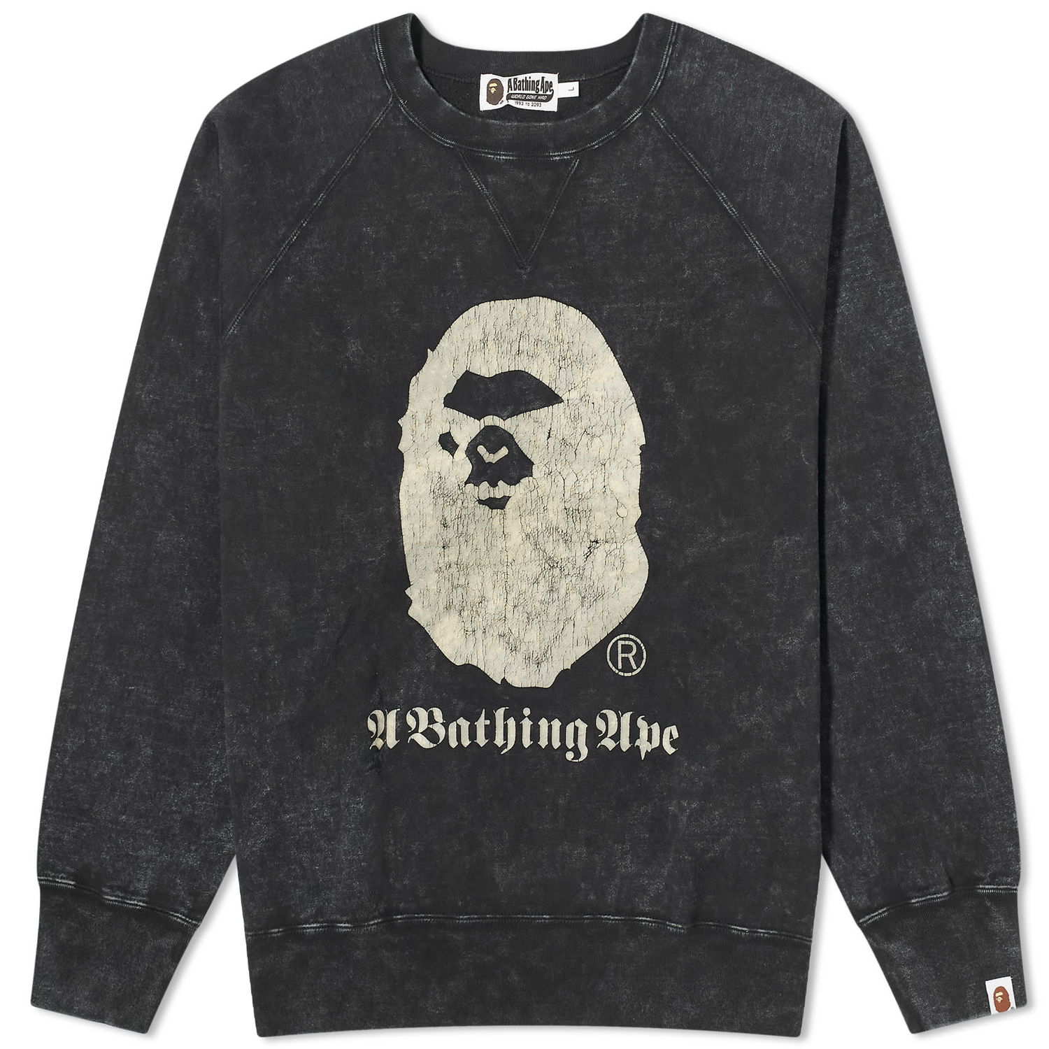 Суитчър BAPE A Bathing Ape Overdye Crew Neck Sweatshirt Черно | 001SWK301015M-BLK, 0