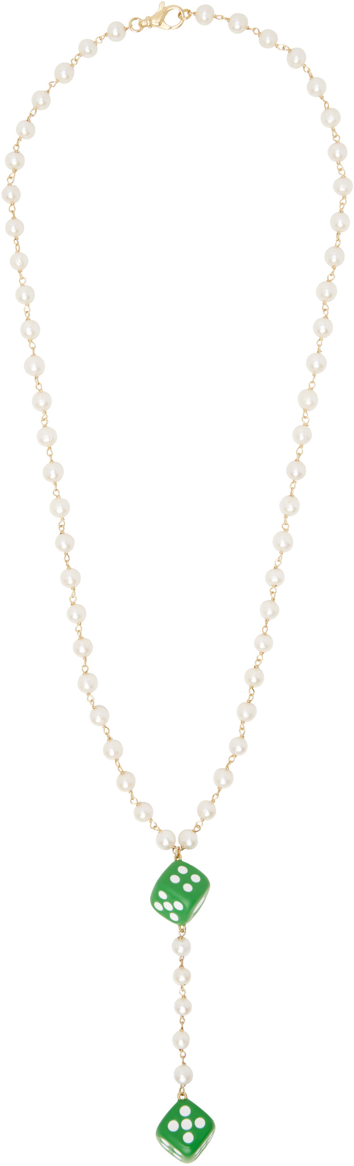 Колие VEERT VEERT Pearl Dice Rosary Necklace Зелено | CA09PL, 0