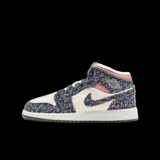 Air Jordan 1 Mid SE "Floral Canvas" GS