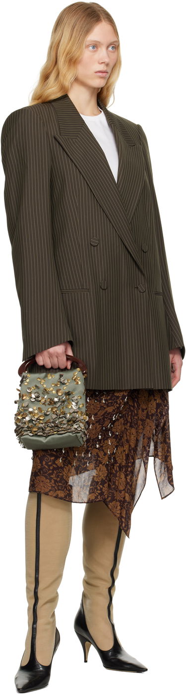 Яке Dries Van Noten Dries Van Noten Pinstriped Double-Breasted Blazer Кафяво | 251-010409-1065, 3