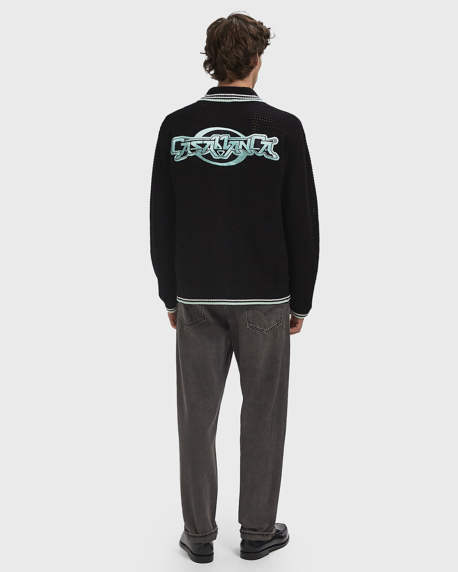 Пуловер Casablanca Crochet Knit Cardigan Черно | M-AW25-KW-1160-01, 1