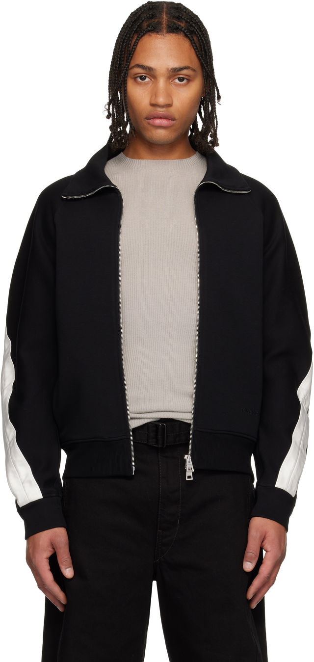 Zipped Open Seam Contrast Sweatshirt