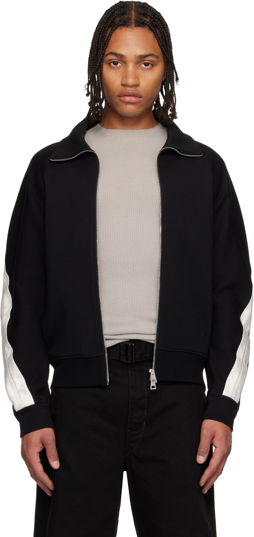 Суитчър Givenchy Zipped Open Seam Contrast Sweatshirt Черно | BMJ0NY319T001
