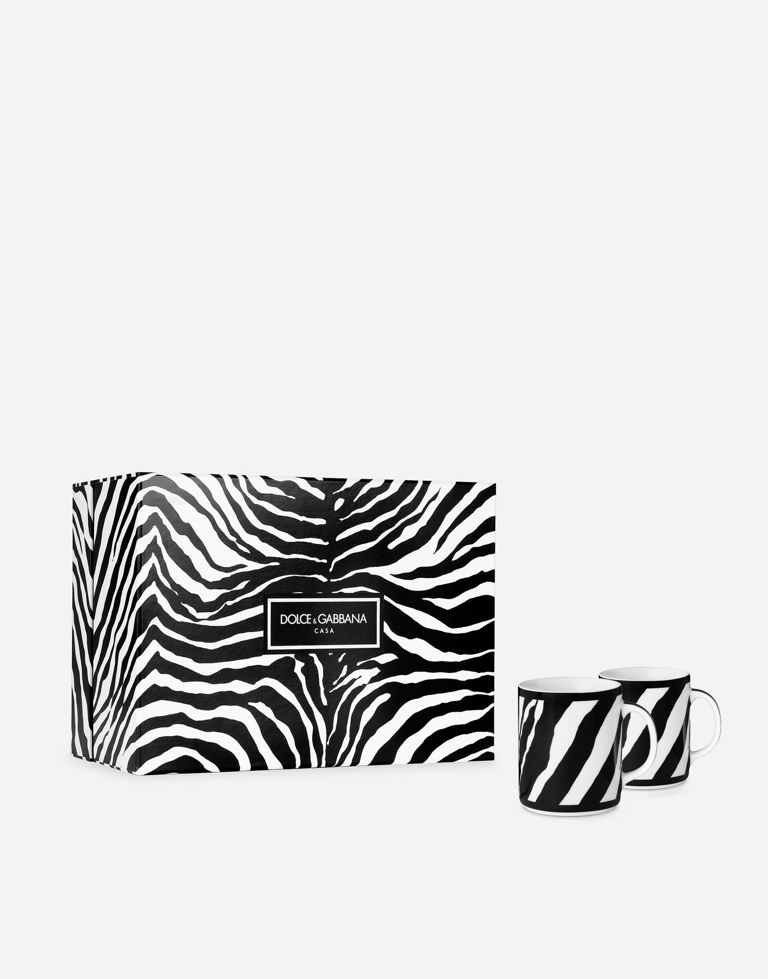 Домашен декор Dolce & Gabbana Zebra Print Gift Box with 2 Porcelain Mugs Черно | TC0S25TCA70UZ003, 0