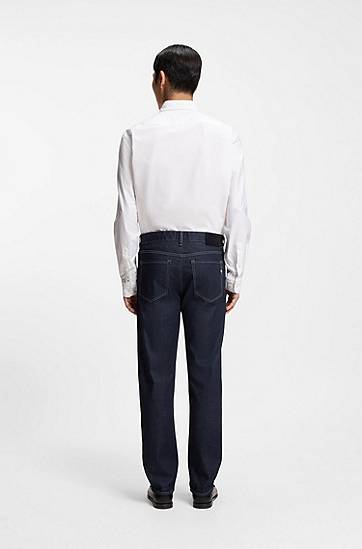 Дънки BOSS Straight-fit jeans in stretch denim Синьо | 50556182, 1