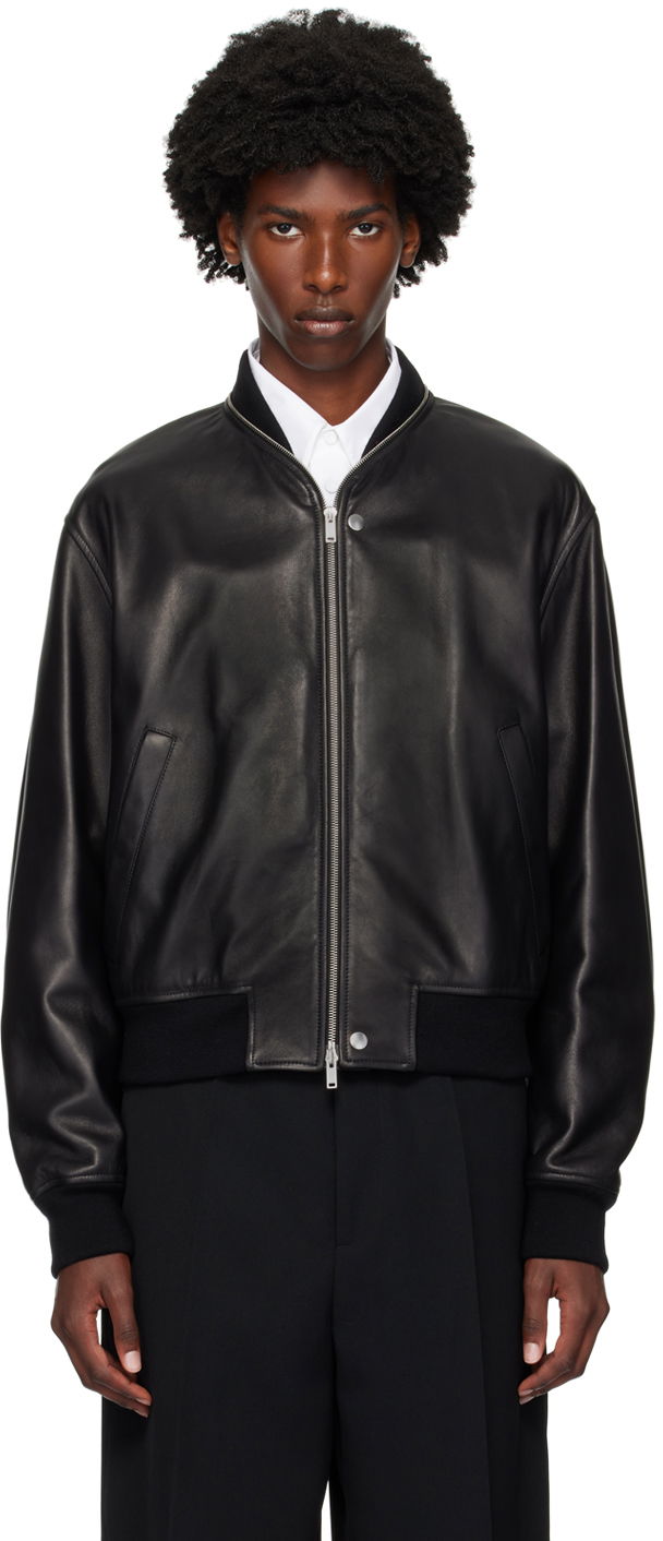 Яке Jil Sander Black Zip Leather Jacket Черно | J23BN0012_J07173, 0