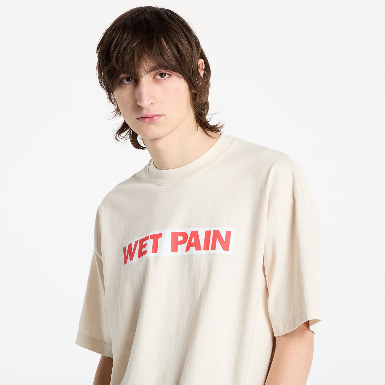 Тениска Pleasures PLEASURES Wet Pain T-Shirt Бежово | P25SP066 CREAM, 1