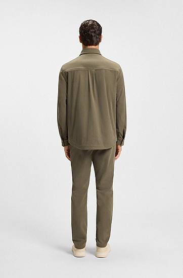 Яке BOSS Relaxed-fit jacket in performance corduroy Зелено | 50549389, 1