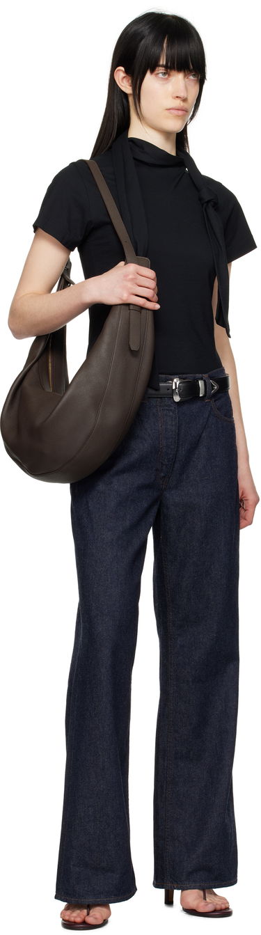 Чанта през рамо Khaite KHAITE Augustina Leather Shoulder Bag Кафяво | H6014-914, 3