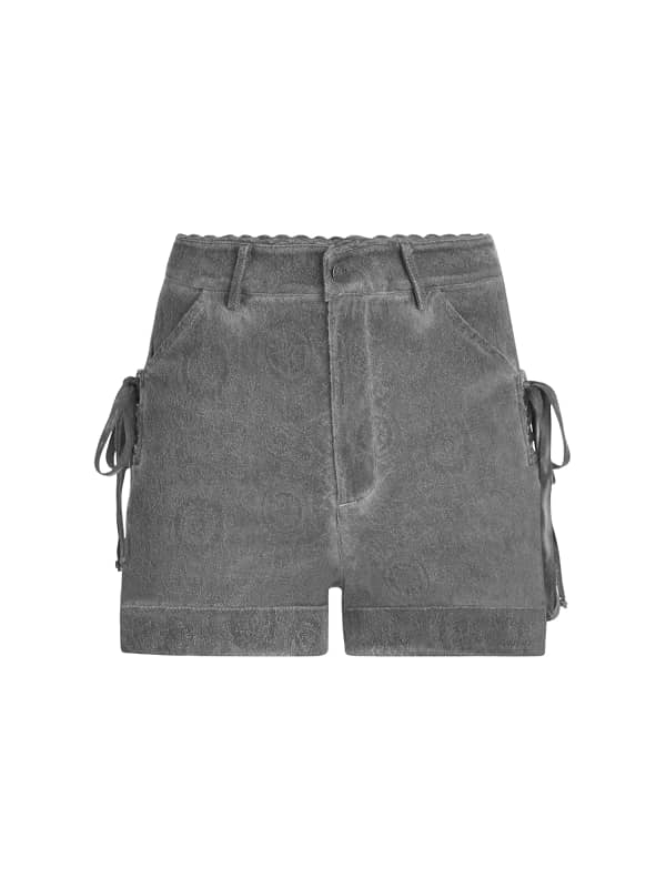 Къси панталони GUESS Side Lace-Up Shorts Сиво | W4GD15WG1O0