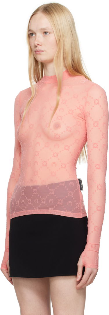 Тениска Marine Serre Monogram Mesh Highneck Top Сиво | WTO388A CJER0005, 3