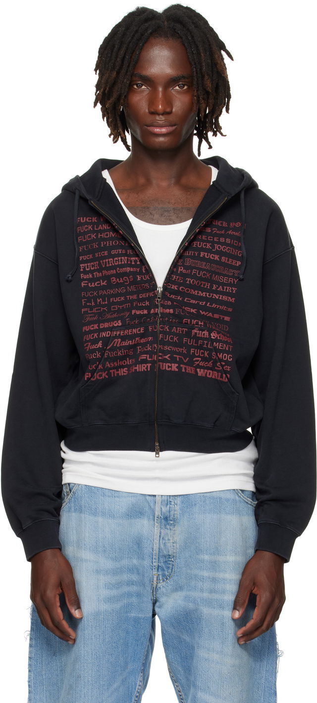 VETEMENTS 'Fuck' Fitted Zip-Up Hoodie
