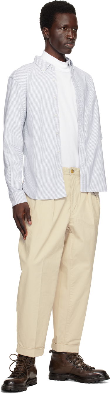 Риза BEAMS BEAMS PLUS BD Oxford Candy Stripe Shirt Синьо | 38110012139, 3